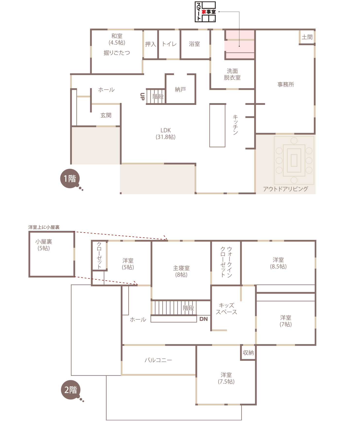 間取り図：1F・2F（SP）
