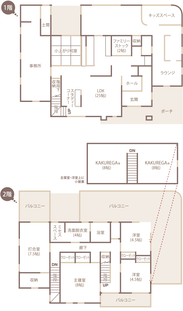 間取り図：1F・2F（SP）