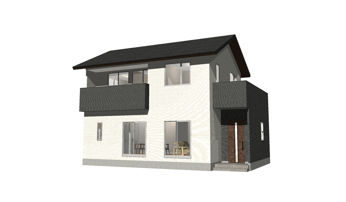 外観：34.57坪 2階建て3LDK