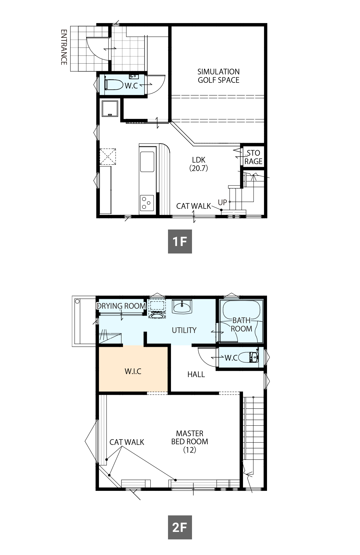 間取り図（SP）：28.31坪 2階建て1LDK