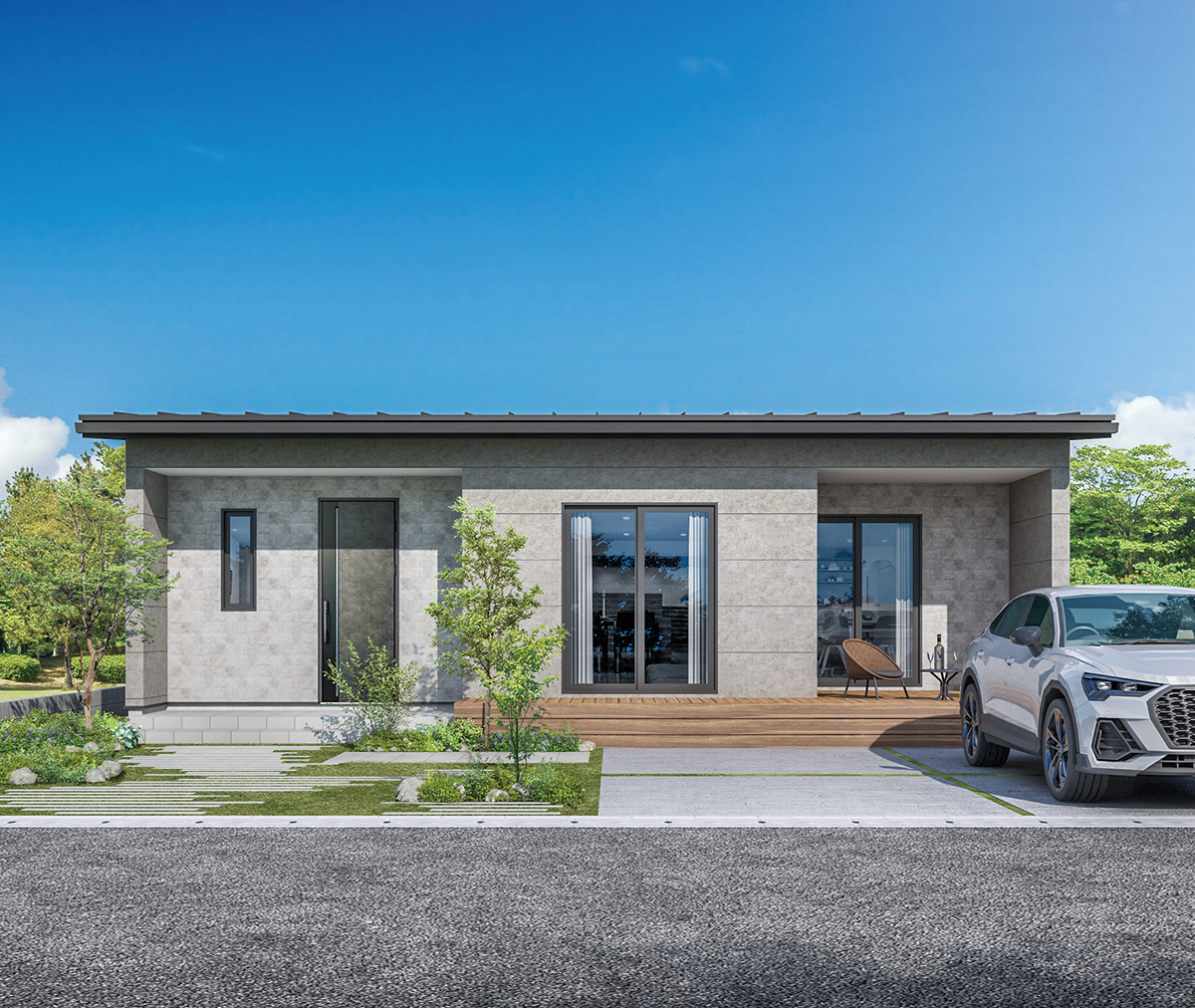 外観：27.81坪 平屋3LDK