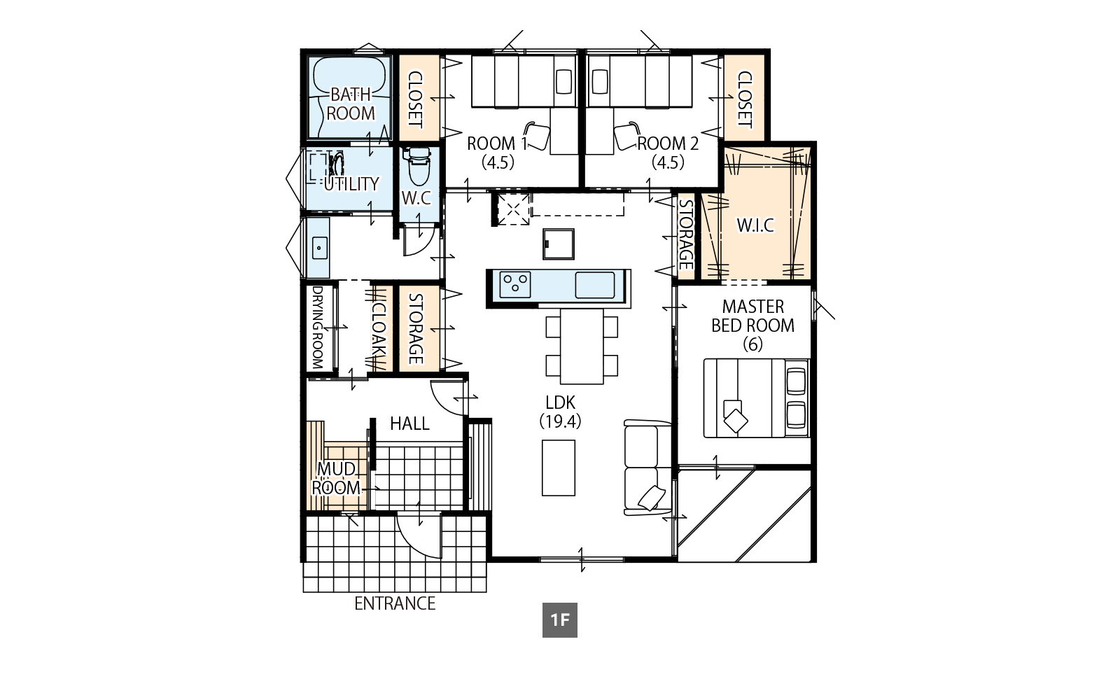 間取り図（PC）：27.81坪 平屋3LDK