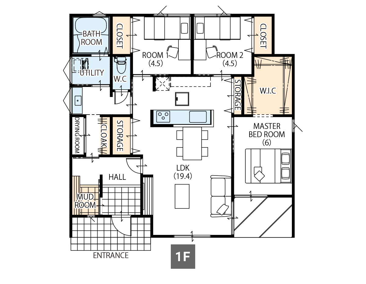 間取り図（SP）：27.81坪 平屋3LDK
