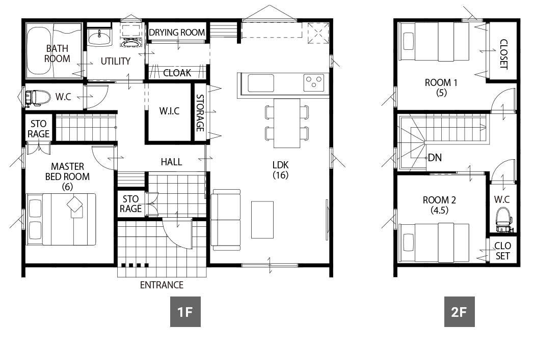 間取り図：27.43坪 1.5階建て3LDK